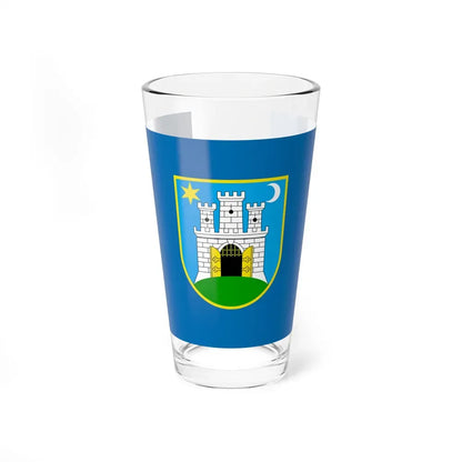 Flag of the City of Zagreb Croatia - Pint Glass 16oz 16oz - Go Mug Yourself