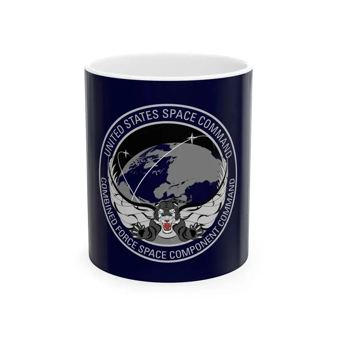 Flag of the Combined Force Space Component Command (United States) White Coffee Mug 11oz - Go Mug Yourself