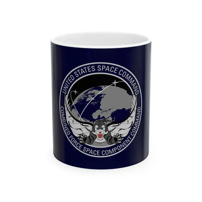 Flag of the Combined Force Space Component Command (United States) White Coffee Mug 11oz - Go Mug Yourself