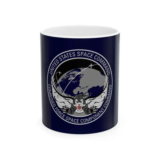 Flag of the Combined Force Space Component Command (United States) White Coffee Mug 11oz - Go Mug Yourself