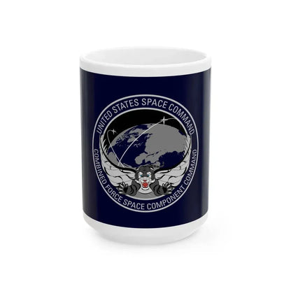 Flag of the Combined Force Space Component Command (United States) White Coffee Mug 15oz - Go Mug Yourself