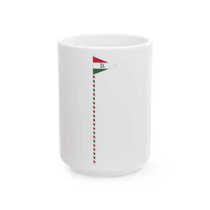 Flag of the Command of a Brigade of the Hungarian National Army 1919 with staff (Hungary) White Coffee Mug 15oz - Go Mug Yourself