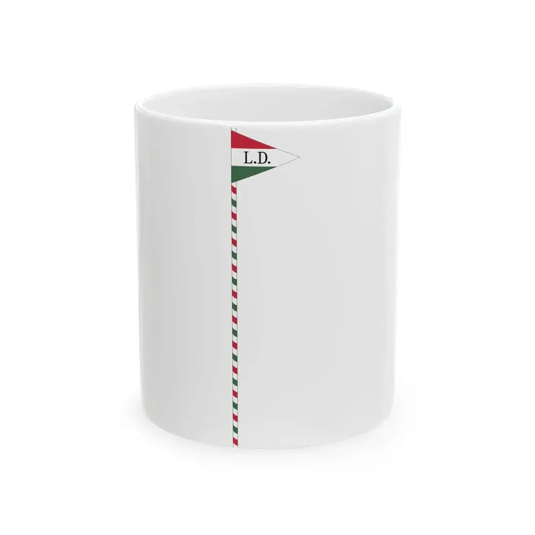 Flag of the Command of a Cavalry Brigade of the Hungarian National Army 1919 with staff (Hungary) White Coffee Mug 11oz - Go Mug Yourself