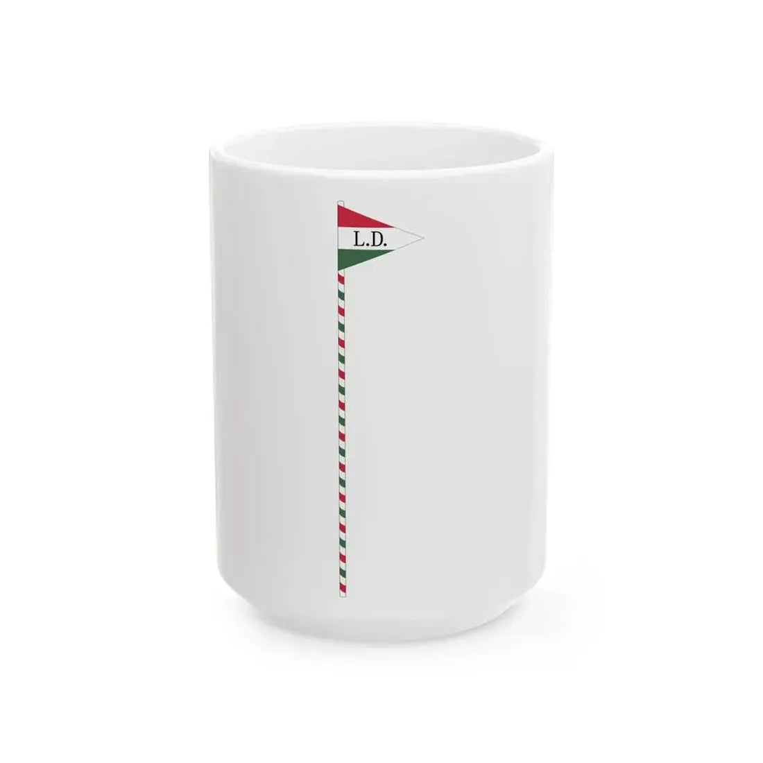 Flag of the Command of a Cavalry Brigade of the Hungarian National Army 1919 with staff (Hungary) White Coffee Mug 15oz - Go Mug Yourself