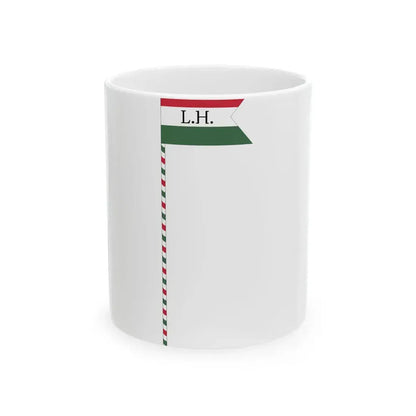 Flag of the Command of a Cavalry Division of the Hungarian National Army 1919 with staff (Hungary) White Coffee Mug 11oz - Go Mug Yourself