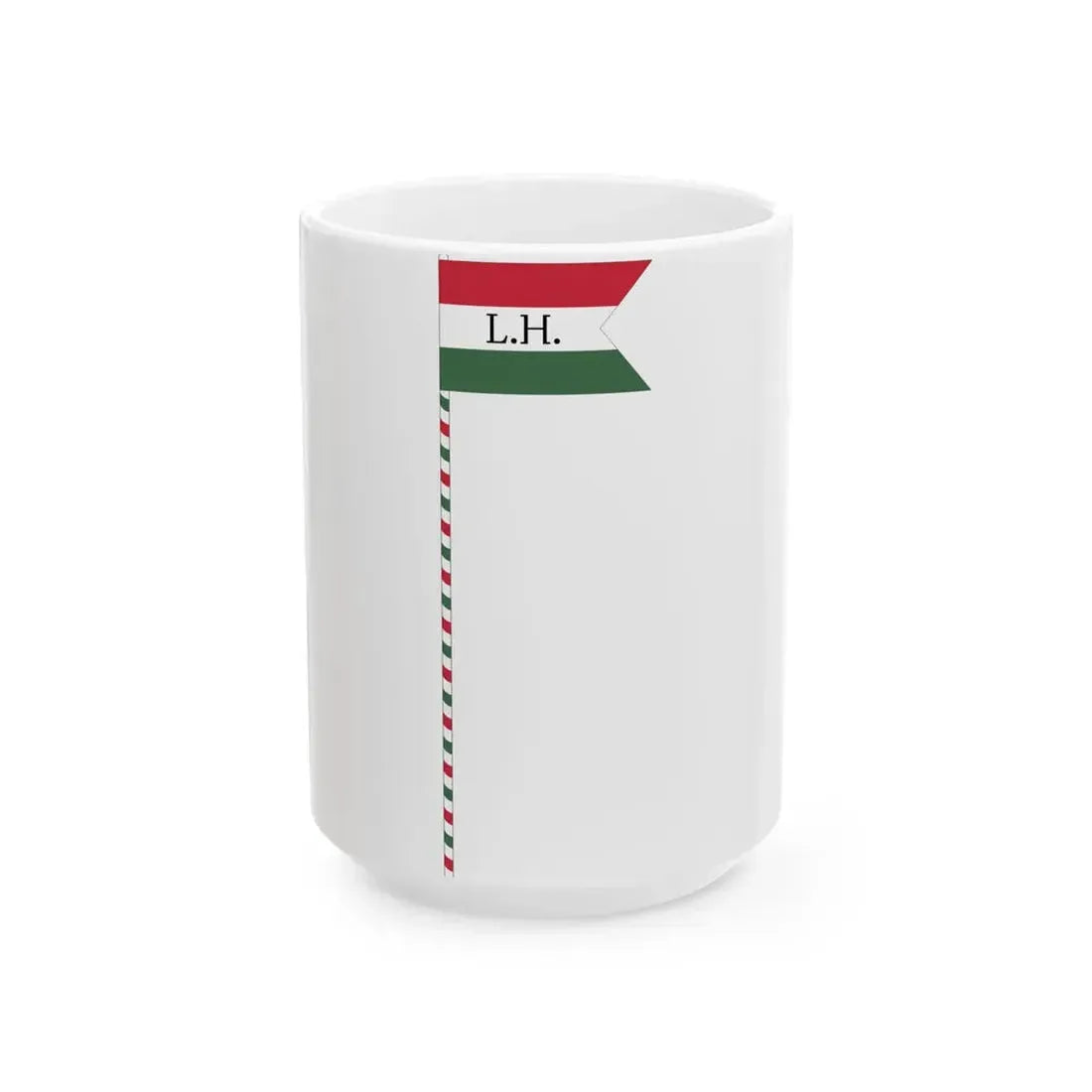 Flag of the Command of a Cavalry Division of the Hungarian National Army 1919 with staff (Hungary) White Coffee Mug 15oz - Go Mug Yourself