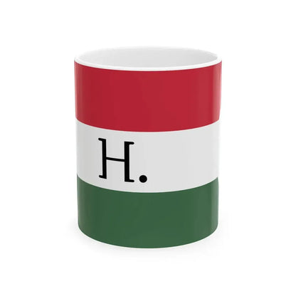 Flag of the Command of a Division of the Hungarian National Army 1919 (Hungary) White Coffee Mug 11oz - Go Mug Yourself
