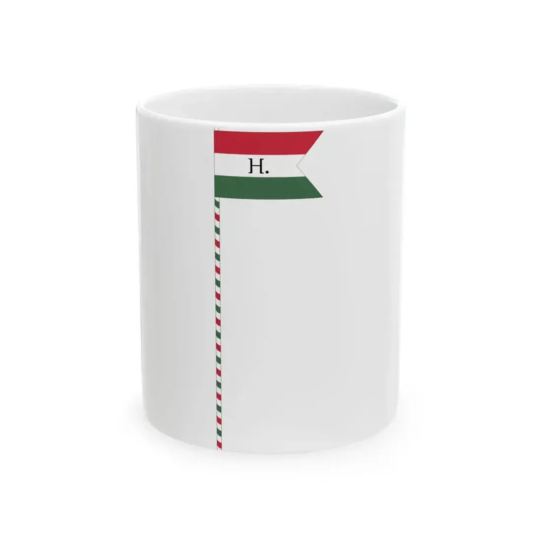 Flag of the Command of a Division of the Hungarian National Army 1919 with staff (Hungary) White Coffee Mug 11oz - Go Mug Yourself