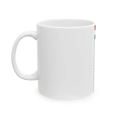 Flag of the Command of a Division of the Hungarian National Army 1919 with staff (Hungary) White Coffee Mug - Go Mug Yourself
