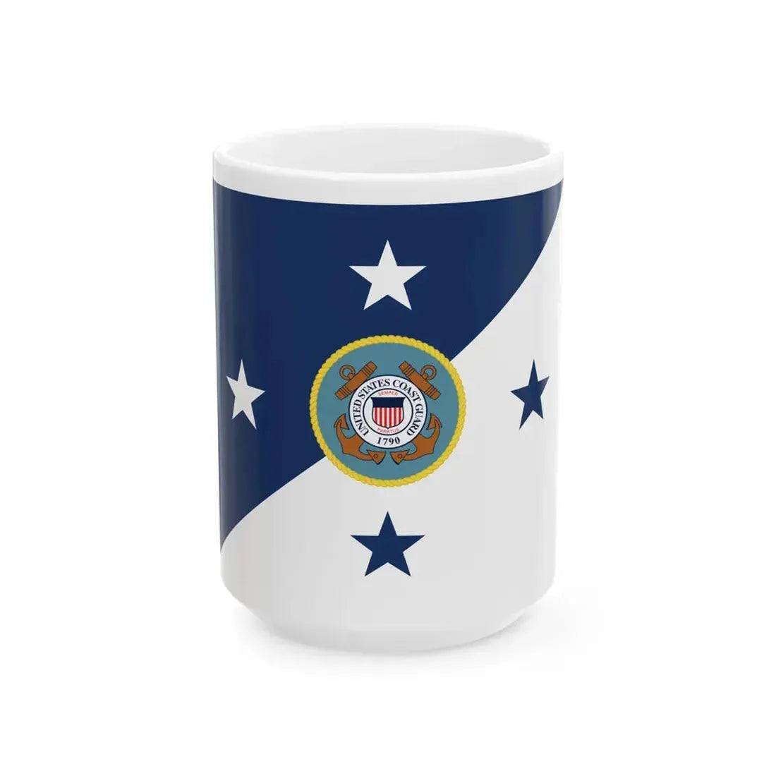 Flag of the Commandant of the United States Coast Guard (United States) White Coffee Mug 15oz - Go Mug Yourself