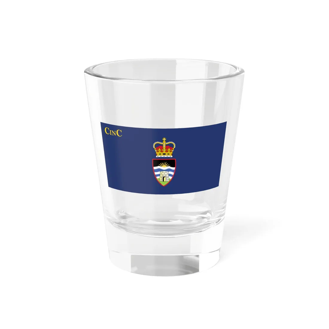 Flag of the Commander in Chief of Antigua and Barbuda pre 2023 (Antigua and Barbuda) Shot Glass 1.5oz 1.5oz - Go Mug Yourself