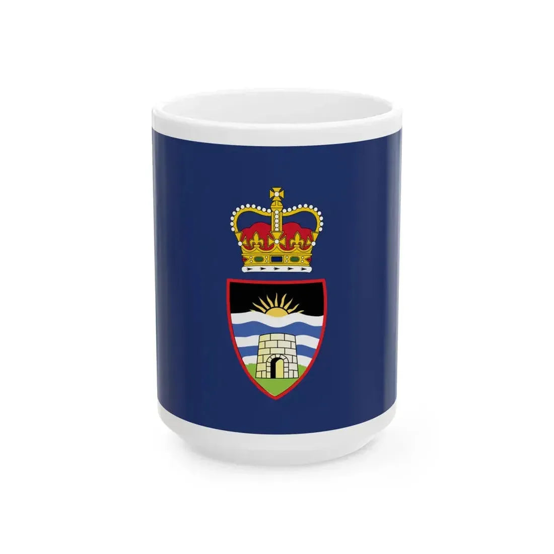 Flag of the Commander in Chief of Antigua and Barbuda pre 2023 (Antigua and Barbuda) White Coffee Mug 15oz - Go Mug Yourself