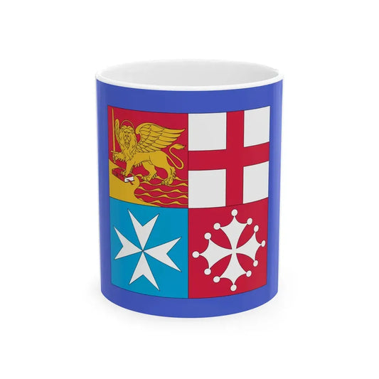 Flag of the commander in chief of the naval forces of Italy (Italy) White Coffee Mug 11oz - Go Mug Yourself