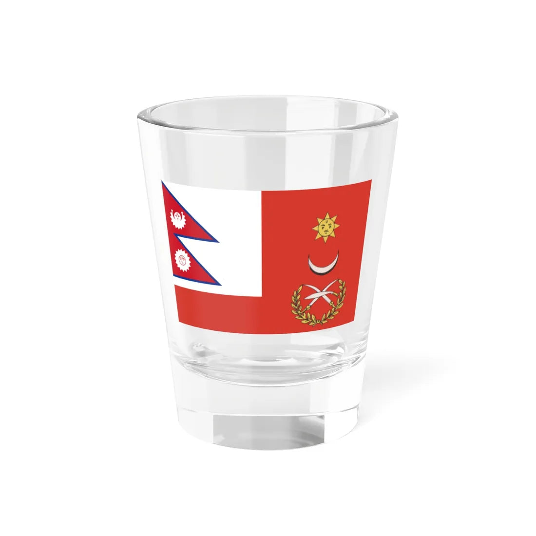 Flag of the Commander-in-Chief of the Nepal Army circa 1969 (Nepal) Shot Glass 1.5oz 1.5oz - Go Mug Yourself