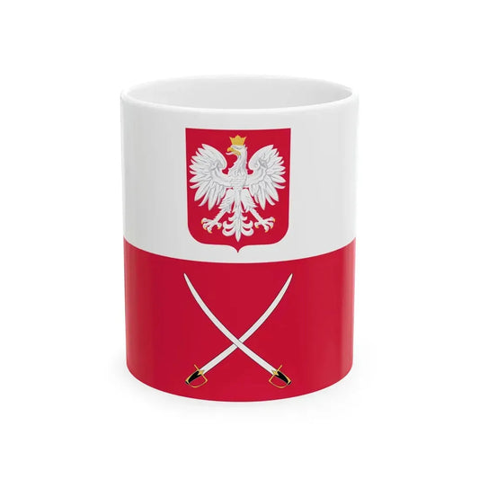 Flag of the Commander-in-Chief of the Polish Land Forces (Poland) White Coffee Mug 11oz - Go Mug Yourself