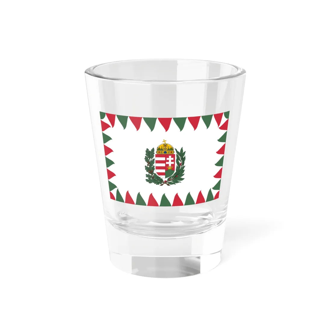 Flag of the Commander of a Corps of the Royal Hungarian Defence Forces 1939-1945 afloat (Hungary) Shot Glass 1.5oz 1.5oz - Go Mug Yourself
