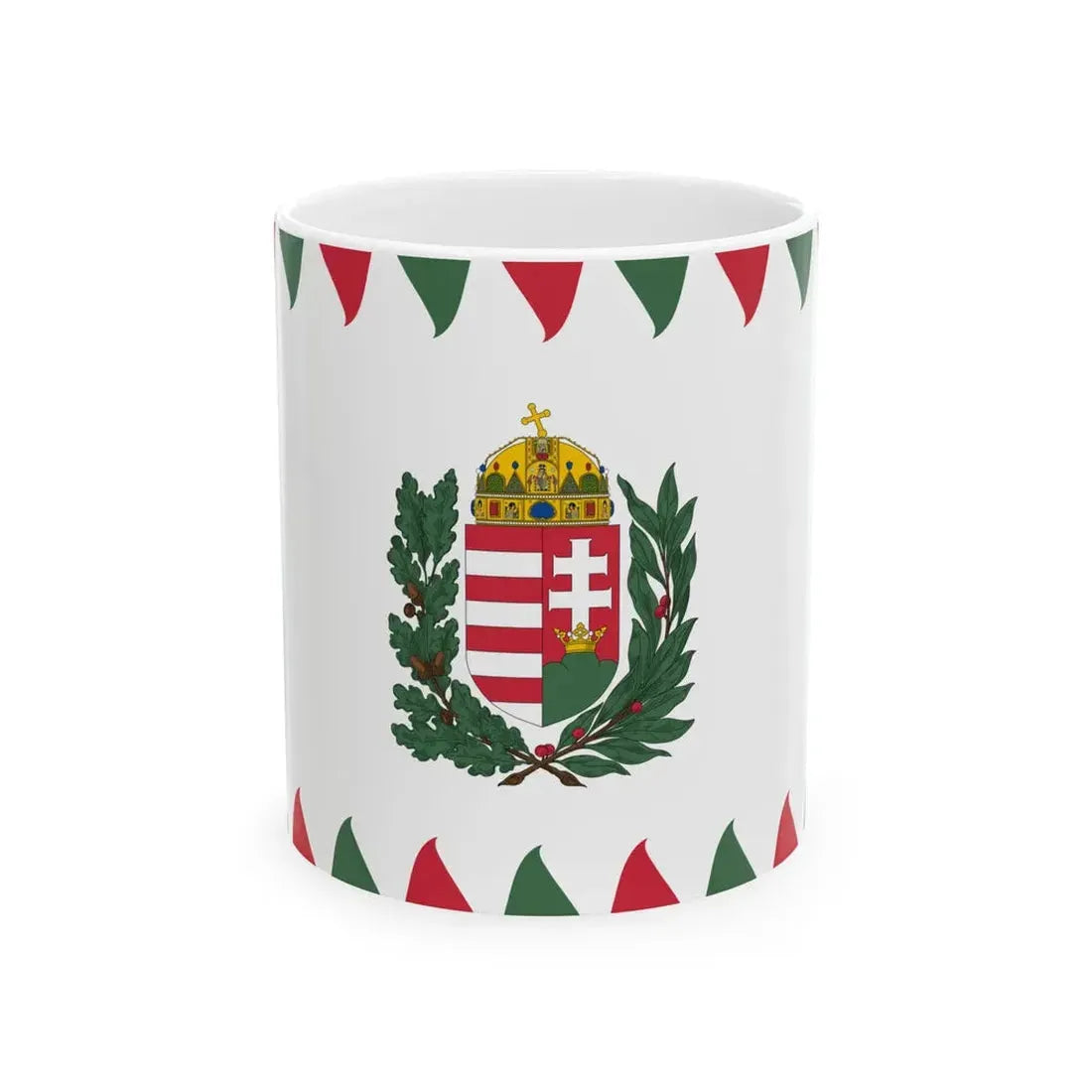 Flag of the Commander of a Corps of the Royal Hungarian Defence Forces 1939-1945 afloat (Hungary) White Coffee Mug 11oz - Go Mug Yourself