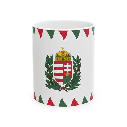 Flag of the Commander of a Corps of the Royal Hungarian Defence Forces 1939-1945 afloat (Hungary) White Coffee Mug 11oz - Go Mug Yourself