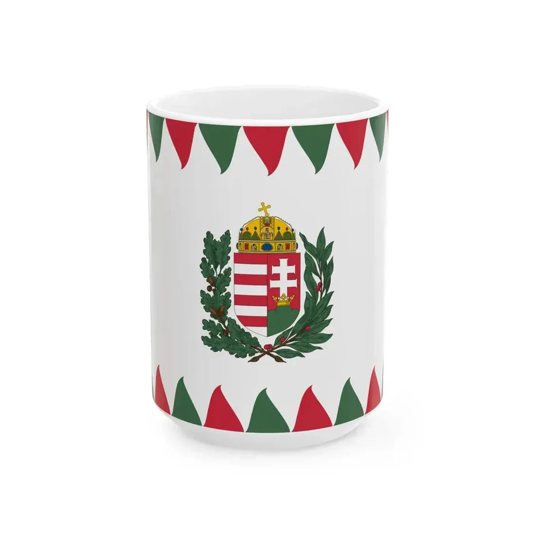 Flag of the Commander of a Corps of the Royal Hungarian Defence Forces 1939-1945 afloat (Hungary) White Coffee Mug 15oz - Go Mug Yourself