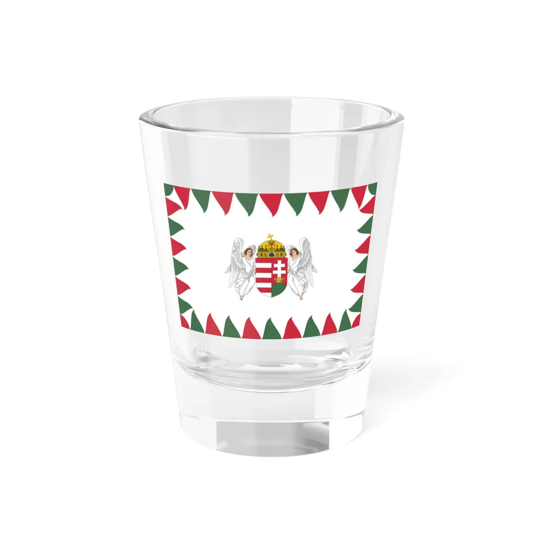 Flag of the Commander of an Army of the Royal Hungarian Defence Forces 1940-1945 afloat (Hungary) Shot Glass 1.5oz 1.5oz - Go Mug Yourself