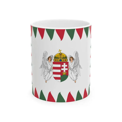 Flag of the Commander of an Army of the Royal Hungarian Defence Forces 1940-1945 (Hungary) White Coffee Mug 11oz - Go Mug Yourself