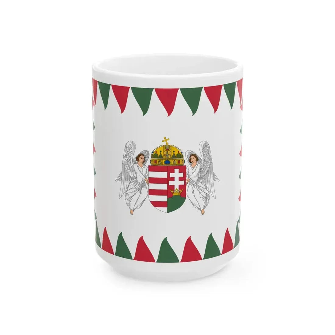 Flag of the Commander of an Army of the Royal Hungarian Defence Forces 1940-1945 (Hungary) White Coffee Mug 15oz - Go Mug Yourself