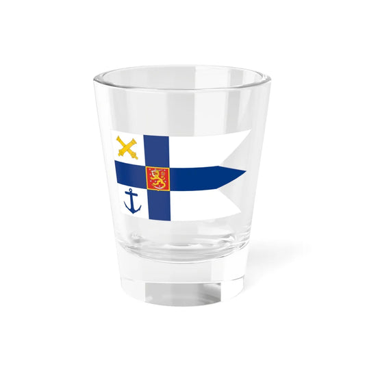 Flag of the Commander of the Finnish Navy 1920-1971 (Finland) Shot Glass 1.5oz 1.5oz - Go Mug Yourself