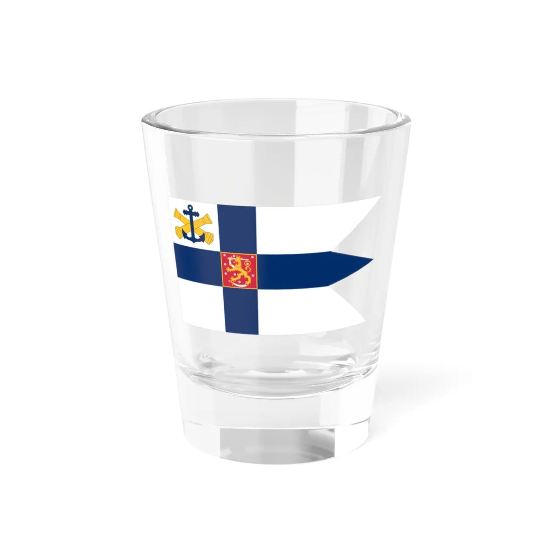 Flag of the Commander of the Finnish Navy (Finland) Shot Glass 1.5oz 1.5oz - Go Mug Yourself