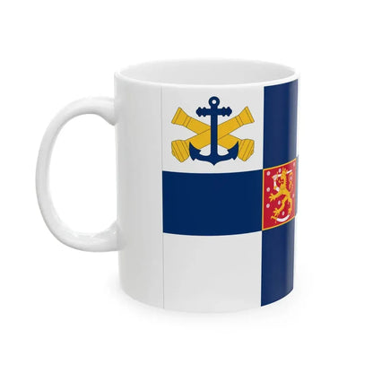 Flag of the Commander of the Finnish Navy (Finland) White Coffee Mug - Go Mug Yourself