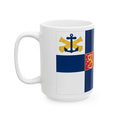 Flag of the Commander of the Finnish Navy (Finland) White Coffee Mug - Go Mug Yourself