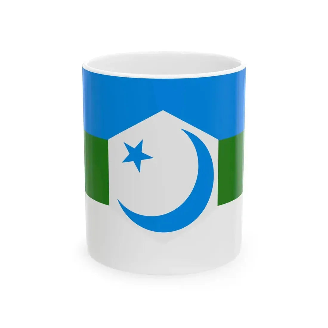 Flag of the Committee of Bashkir Resistance (Russia) White Coffee Mug 11oz - Go Mug Yourself
