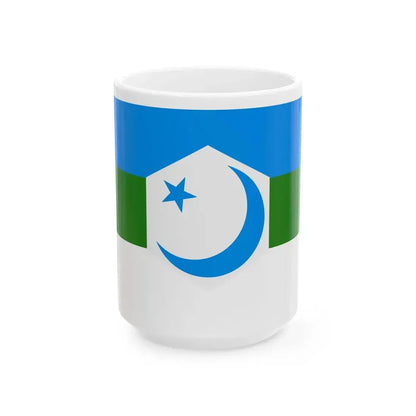 Flag of the Committee of Bashkir Resistance (Russia) White Coffee Mug 15oz - Go Mug Yourself