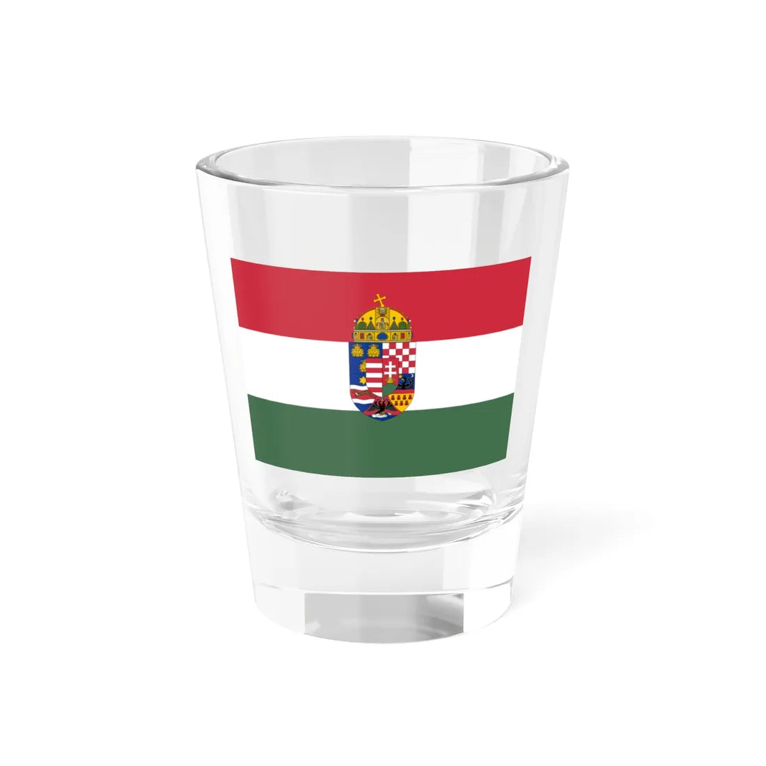 Flag of the common ministries of the Lands of the Holy Hungarian Crown 1896-1915 3-2 aspect ratio (Hungary) Shot Glass 1.5oz 1.5oz - Go Mug Yourself