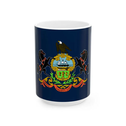 Flag of the Commonwealth of Pennsylvania (United States) White Coffee Mug 15oz - Go Mug Yourself