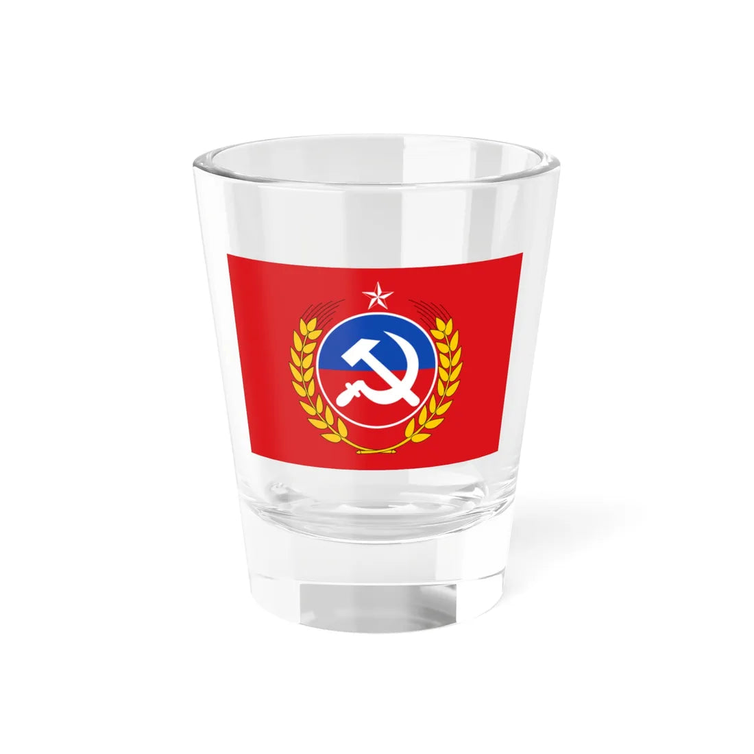 Flag of the Communist Party of Chile (Chile) Shot Glass 1.5oz 1.5oz - Go Mug Yourself