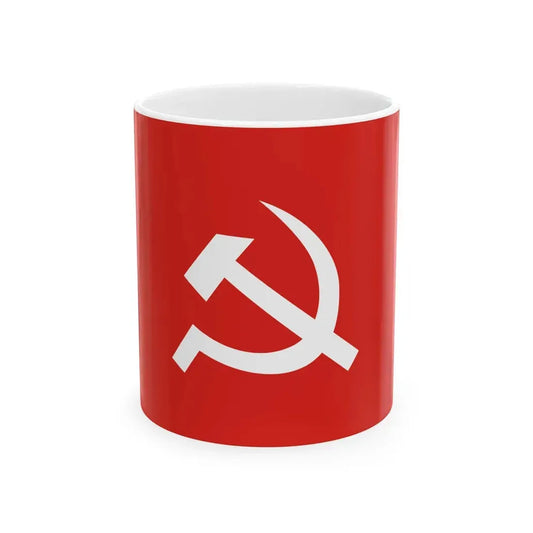 Flag of the Communist Party of Nepal Maoist (Nepal) White Coffee Mug 11oz - Go Mug Yourself