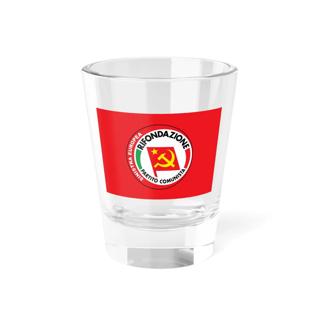 Flag of the Communist Refoundation Party (Italy) Shot Glass 1.5oz 1.5oz - Go Mug Yourself