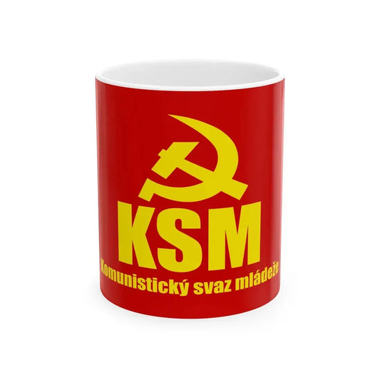 Flag of the Communist Youth Union Czech Republic (Czech Republic) White Coffee Mug 11oz - Go Mug Yourself