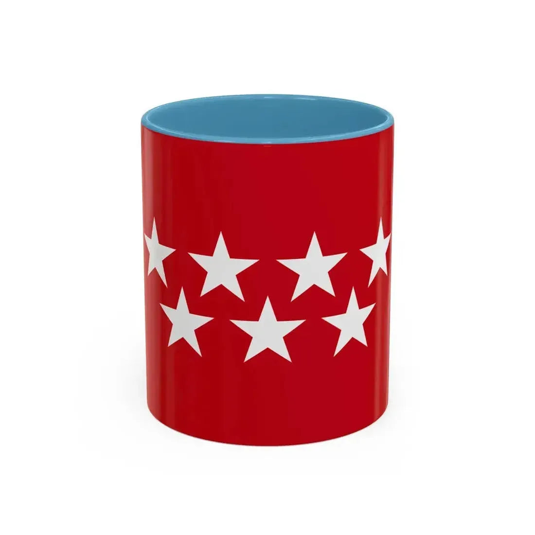 Flag of the Community of Madrid Spain - Accent Coffee Mug 11oz Light Blue - Go Mug Yourself