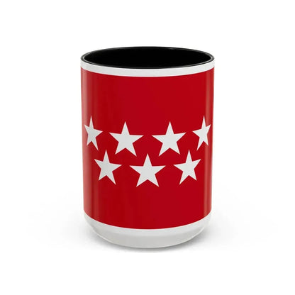 Flag of the Community of Madrid Spain - Accent Coffee Mug 15oz Black - Go Mug Yourself