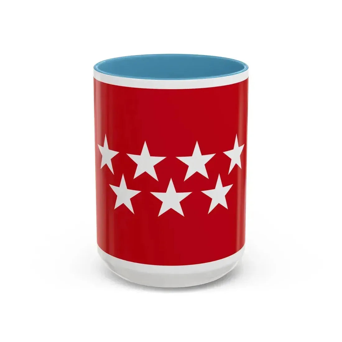 Flag of the Community of Madrid Spain - Accent Coffee Mug 15oz Light Blue - Go Mug Yourself