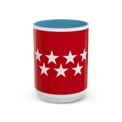 Flag of the Community of Madrid Spain - Accent Coffee Mug 15oz Light Blue - Go Mug Yourself