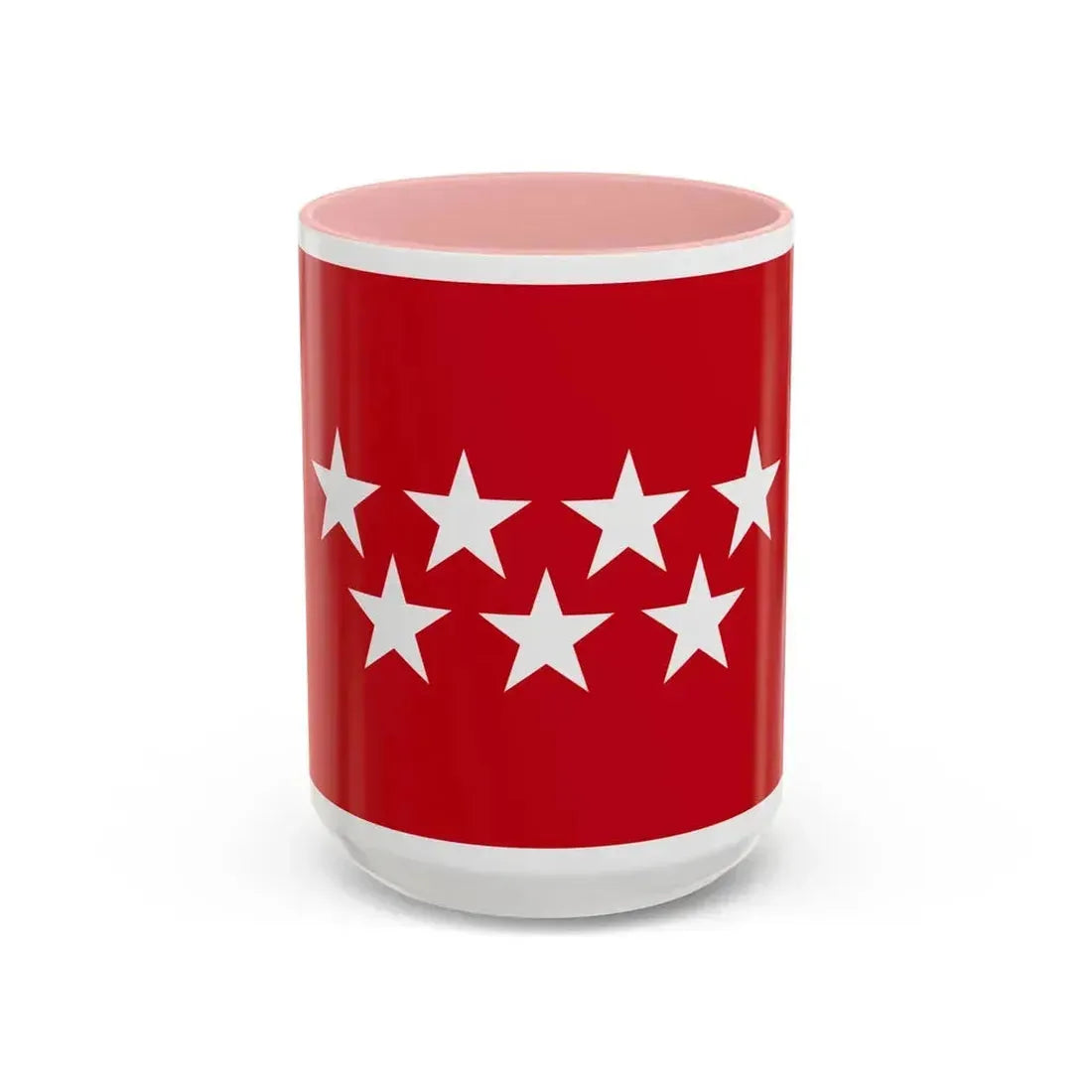 Flag of the Community of Madrid Spain - Accent Coffee Mug 15oz Pink - Go Mug Yourself