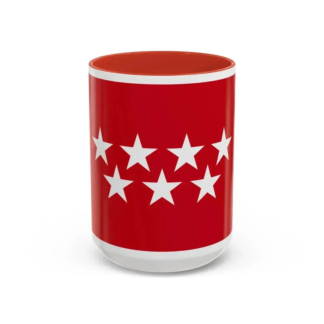 Flag of the Community of Madrid Spain - Accent Coffee Mug 15oz Red - Go Mug Yourself