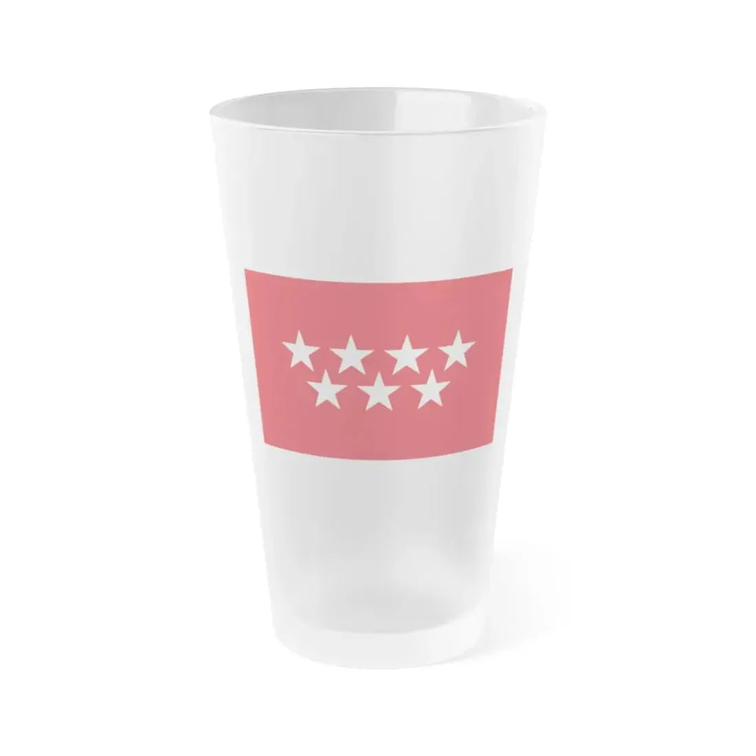 Flag of the Community of Madrid Spain - Frosted Pint Glass 16oz 16oz Frosted - Go Mug Yourself