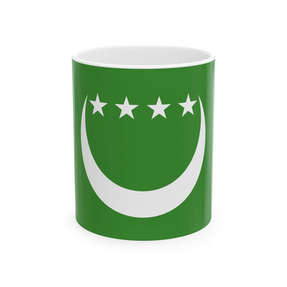 Flag of the Comoros 1992-1996 3-2 (Comoros) White Coffee Mug-11oz-Go Mug Yourself