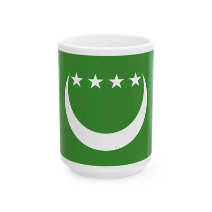 Flag of the Comoros 1992-1996 3-2 (Comoros) White Coffee Mug 15oz - Go Mug Yourself