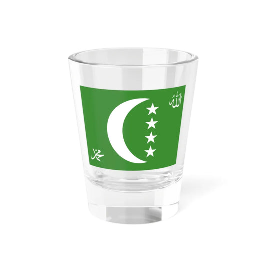 Flag of the Comoros 1996-2001 (Comoros) Shot Glass 1.5oz 1.5oz - Go Mug Yourself