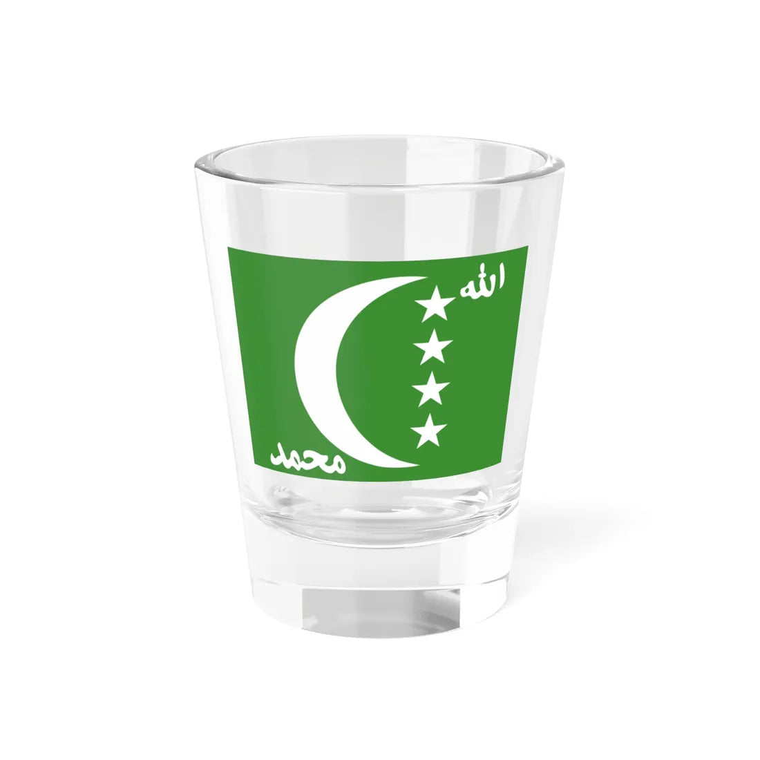 Flag of the Comoros 1996-2001 Erroneous Variant (Comoros) Shot Glass 1.5oz 1.5oz - Go Mug Yourself