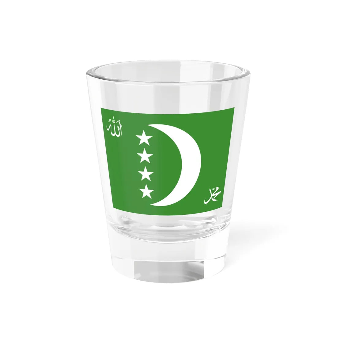 Flag of the Comoros 1996-2001 reverse (Comoros) Shot Glass 1.5oz 1.5oz - Go Mug Yourself